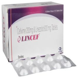 Cefixime+Linezolid 200mg+600mg Lincef Tablet