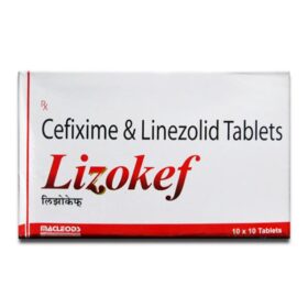 Cefixime+Linezolid 200mg+600mg Lizokef Tablet