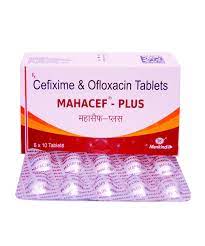 Cefixime+Ofloxacin 200mg+200mg Mahacefplus Tablet