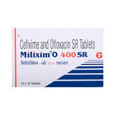 Cefixime+Ofloxacin 400mg+400mg Milixim-O 400 SR Tablet