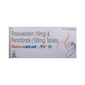 Fenofibrate+Rosuvastatin 160mg+10mg Novastat-TG 10 Tablet