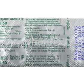 Qtripil  50mg Tablet Quetiapine