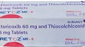 Etoricoxib+Thiocolchicosidein 60mg+4mg Retoz-MR-8 Tablet