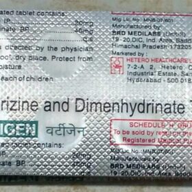 Dimenhydrinate 40mg Vertigen Tablet