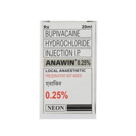Bupivacaine 0.25% Anawin injection 20ml